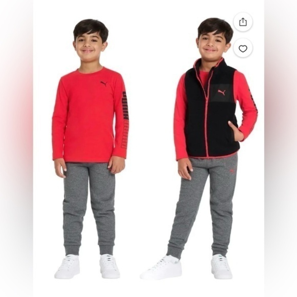 Puma Kids 3 Piece Red and Black Matching Set NWT Size 3T